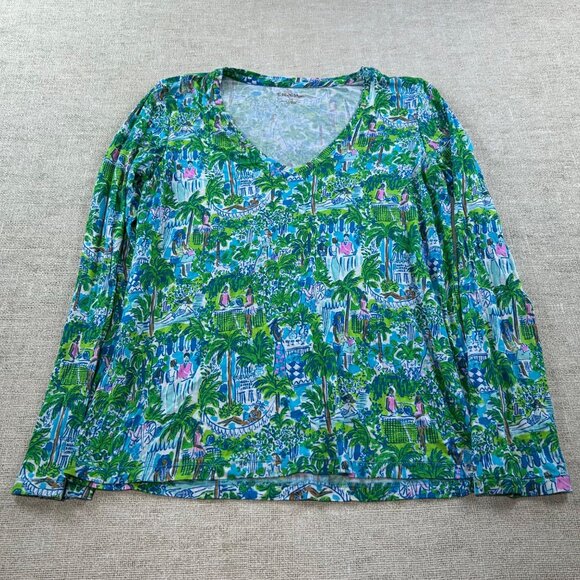 Lilly Pulitzer Women's Medium Long-Sleeved Multicolor Tunic Shirt - Picture 10 of 10